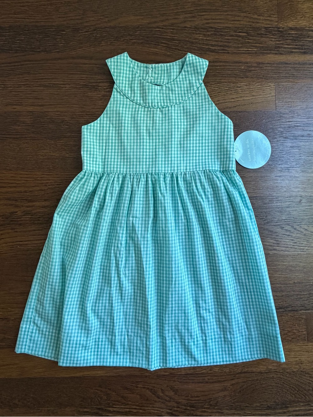 NWT Little English Mint Gingham Sleeveless Dress 4
